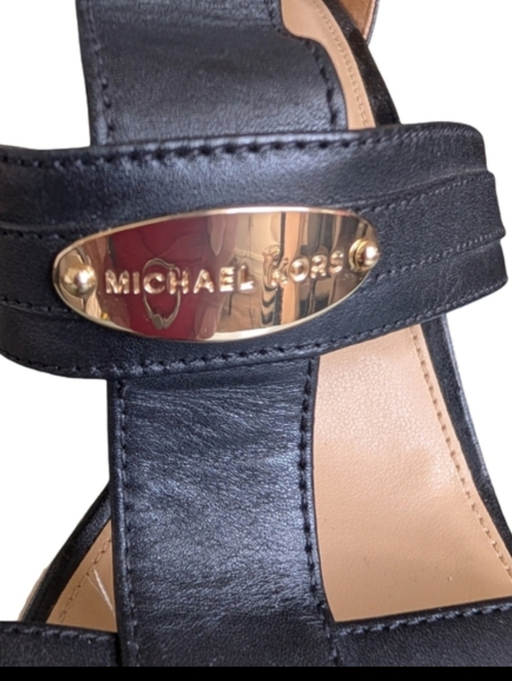 Michael Kors Finley Espadrille Wedge Sandals Black Size 6 - Picture 11 of 13
